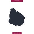 Uruguay Map. High detailed map vector in white background. Royalty Free Stock Photo