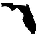 Map US state Florida silhouette Vector illustration Eps 10 Royalty Free Stock Photo