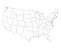 Map of USA Royalty Free Stock Photo