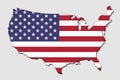 Map of USA, Filled with the National Flag Royalty Free Stock Photo