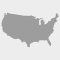 Map of the USA in gray on a white background Royalty Free Stock Photo