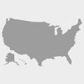 Map of the USA in gray on a white background Royalty Free Stock Photo