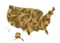 Map of USA. Isolated vector illustration. United States of America. US map with state borders.