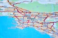 The map of USA - Los Angeles Royalty Free Stock Photo