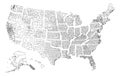 Map of Usa Royalty Free Stock Photo