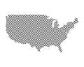 Map of the USA on simple cross stitch