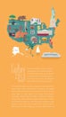 Map of USA vector illustration, design