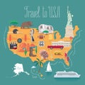 Map of USA vector illustration, design Royalty Free Stock Photo