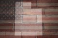 Map of utah state on a painted flag of united states of america on a brick wall Royalty Free Stock Photo