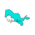 Map of Uzbekistan Vector Design Template.