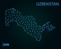 Map of Uzbekistan. Vector illustration. World map Royalty Free Stock Photo