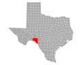 Map of Val Verde in Texas