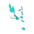 Map of Vanuatu Vector Design Template.