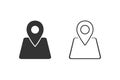Map vector line icon set. Make your own custom location pin icon. Vector icon for contact web page Royalty Free Stock Photo