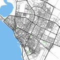 Map of the city of Hodeidah. Royalty Free Stock Photo
