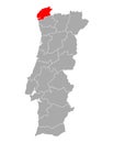 Map of Viana do Castelo in Portugal