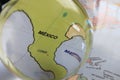 Map view with crystal ball pointing Mexico cdmx Royalty Free Stock Photo