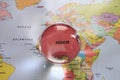 Map view with crystal ball pointing Niger Royalty Free Stock Photo