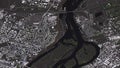 Krasnoyarsk map in 3d isometric landscape roads and buildings