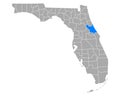 Map of Volusia in Florida