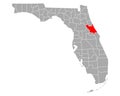 Map of Volusia in Florida