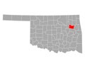 Map of Wagoner in Oklahoma Royalty Free Stock Photo