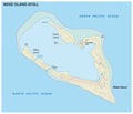 Map of the Wake island Atoll an unorganized territory of the United States