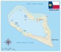 Map of the Wake island Atoll an unorganized territory of the United States with flag