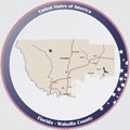 Map of Wakulla County in Florida Royalty Free Stock Photo