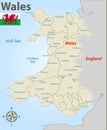 Map of Wales with Districts