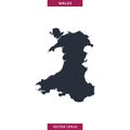 Wales Map. High detailed map vector in white background. Royalty Free Stock Photo