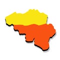 Map of Wallonia and Flanders. State national symbol