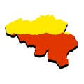 Map of Wallonia and Flanders. State national symbol. Area and flag of Belgium