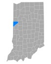 Map of Warren in Indiana