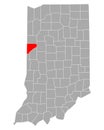 Map of Warren in Indiana