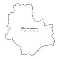 Map of Warsaw - the capital of Poland