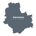 Urban detailed map of Warsaw, the capital of Poland