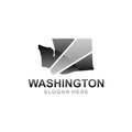 Map of washington city geometric creative design