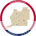 Map of Washington County in Florida, USA Royalty Free Stock Photo