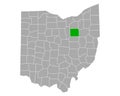 Map of Wayne in Ohio