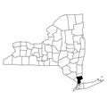 Map of West Chester County in New York state on white background. single County map highlighted by black colour on New york map