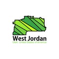 Map Of West Jordan City Geometric Modern Creative Design