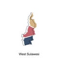 Map of West Sulawesi illustration design