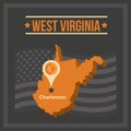 map of west virginia state. Vector illustration decorative design Royalty Free Stock Photo