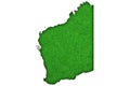 Map of Western Australia on green felt