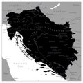 Map of the Western Balkans Black Map