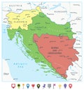 Map of the Western Balkans and Flat Map Pointers