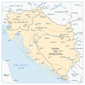 Map of the Western Balkans Royalty Free Stock Photo