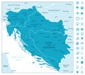 Map of the Western Balkans and Navigation Icons