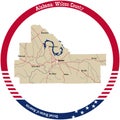 Map of Wilcox county in Alabama, USA.